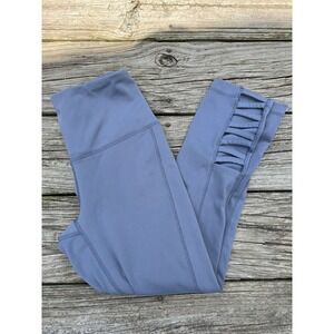 Yogalicious Women's Lux Solid Gray Stretch Skinny Yoga Activewear Pants XS Cross